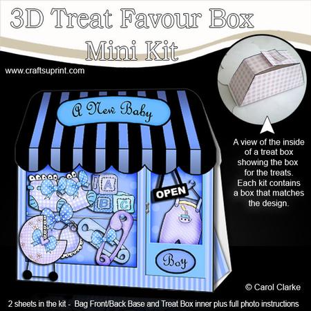 3D Little Baby Boy Shop Treat or Favour Box Mini Kit