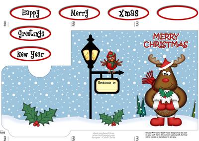 Xmas Rudolph's Xmas Pud Lottery Wallet Card