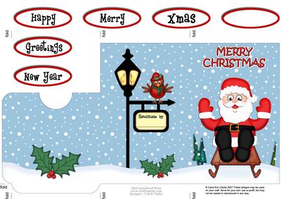 Xmas Sledging Santa Lottery Wallet Card