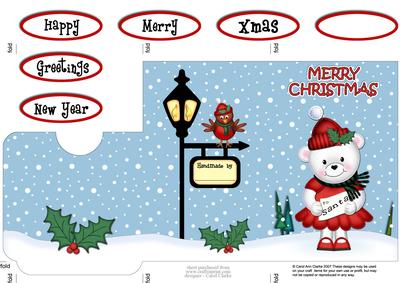 Xmas Teddy Tess Lottery Wallet Card