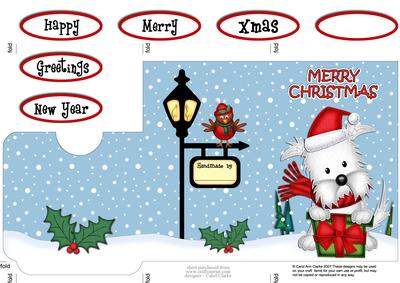 Xmas Westie Dog's Present Lottery Wallet Card