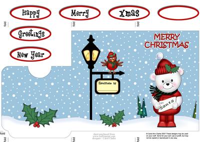 Xmas Teddy Ed Lottery Wallet Card