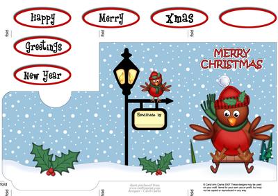 Xmas Sledging Robin Lottery Wallet Card