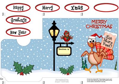 Xmas Percy Turkey Lottery Wallet Card