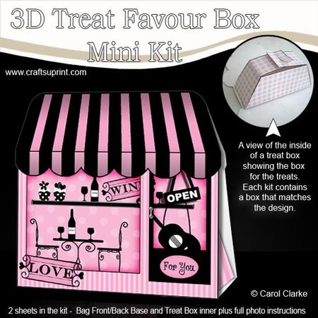 3D Le Tres Chic Wine Bar Treat or Favour Box Mini Kit