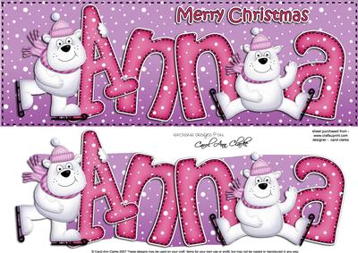 Large Dl Xmas Anna Quick Card 3D Decoupage