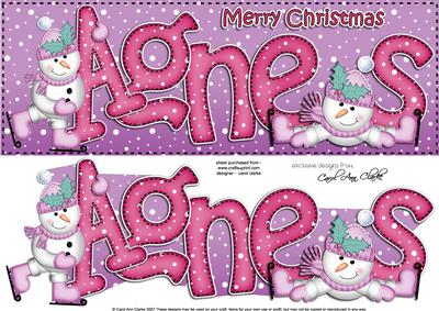 Large Dl Xmas Agnes Quick Card 3D Decoupage