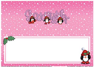 Xmas Goddaughter Matching Large Dl Insert