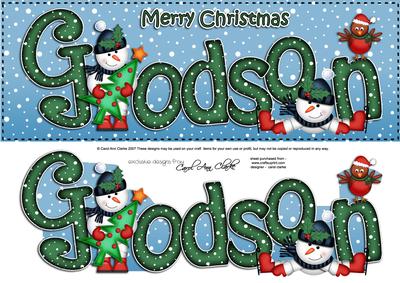 Large Dl Xmas Godson Quick Card 3D Decoupage