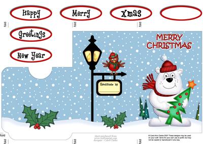 Xmas Ben Polar Bear's Tree Lottery Wallet Card