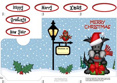 Xmas Scottie Dog's Present Lottery Wallet Card