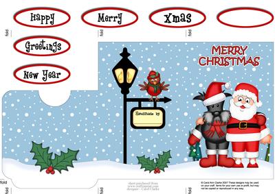 Xmas Santa & Hamish Scottie Dog Lottery Wallet Card