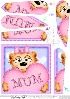 Mia Meerkat's Heart for Mum Fan Pyramage Topper