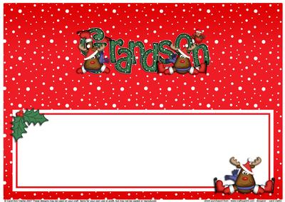 Xmas Grandson Matching Large Dl Insert
