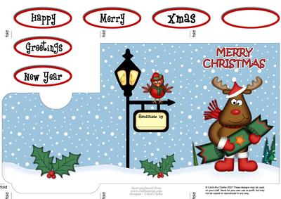 Xmas Rudolph's Cracker Lottery Wallet Card