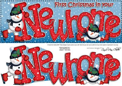 Large Dl Xmas New Home Quick Card 3D Decoupage
