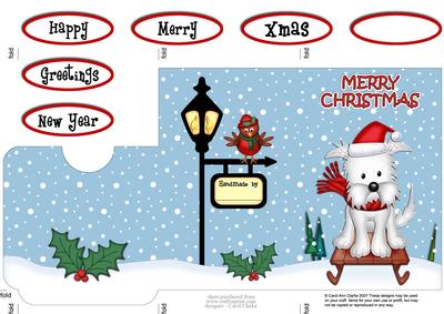Xmas Sledging Wesie Dog Lottery Wallet Card