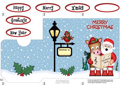 Xmas Singing Santa & Gi Gi Lottery Wallet Card