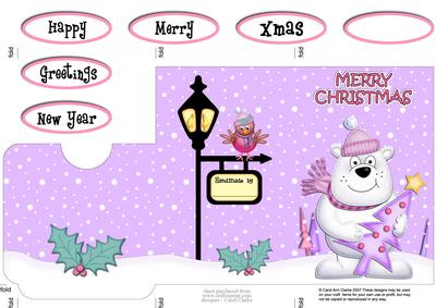 Xmas Ben Polar Bear's Tree Lottery Wallet Card