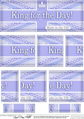 Uk Shabby Flag King for the Day Dl Side Stacker Topper