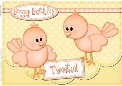 A4 Little Birdie Felties Card Topper