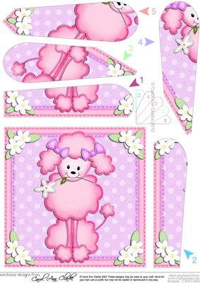 Bon Bon Poodle Dog Fan Pyramage Topper