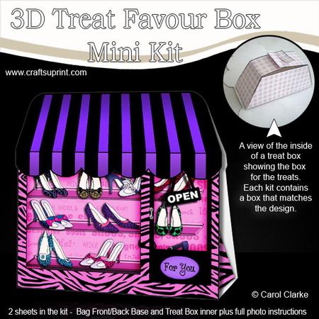 3D Little Shoe Shop Treat or Favour Box Mini Kit