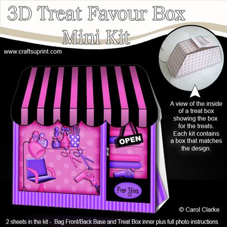 3D Little Hairdresser Shop Treat or Favour Box Mini Kit