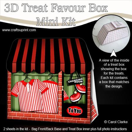3D Little Football Shop Treat or Favour Box Mini Kit