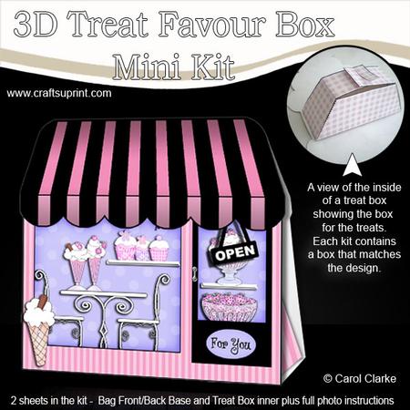 3D Little Ice Cream Shop Treat or Favour Box Mini Kit