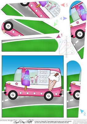 Ice Cream Van Fan Pyramage Topper