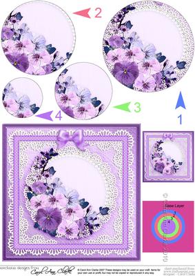 Spring Flowers Quick Card with Circle Pyramage