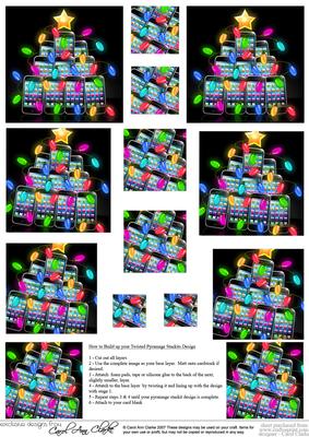 Fun Christmas Smart Phone Twisted Pyramage Sheet
