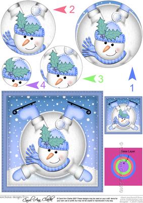 Xmas Oops Snowman Snowball Circle Pyramage Topper