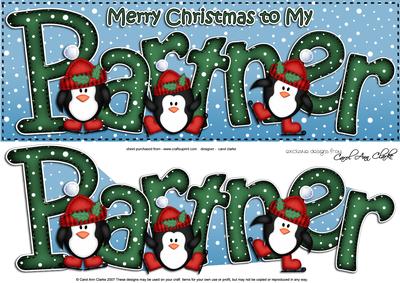 Xmas Large Dl Partner Quick Card N 3D Decoupage