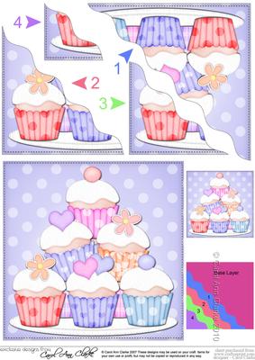 Cupcake Felties Wavy Corner Side Stacker Topper