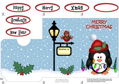 Xmas Penguin's Lights Lottery Wallet Card