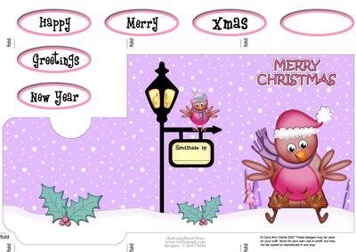 Xmas Sledging Robin Lottery Wallet Card