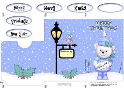 Xmas Teddy Ed Lottery Wallet Card