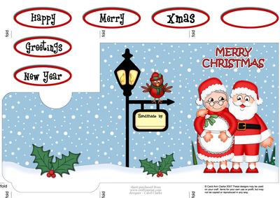 Xmas Santa & Mrs Claus Lottery Wallet Card