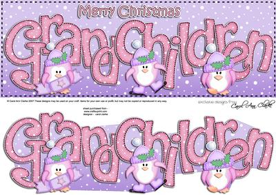 Xmas Large Dl Grandchildren Quick Card N 3D Decoupage