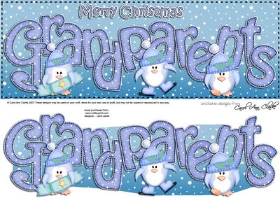 Xmas Large Dl Grandparents Quick Card N 3D Decoupage