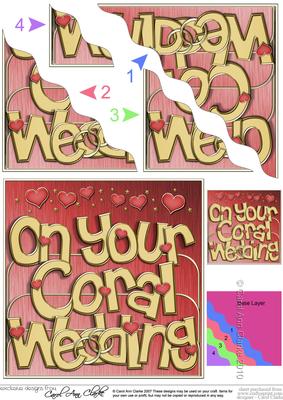 On Your Coral Wedding Anniversary Wavy Corner Side Stacker