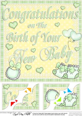 8 x 8 New Baby Scalloped Corner Topper