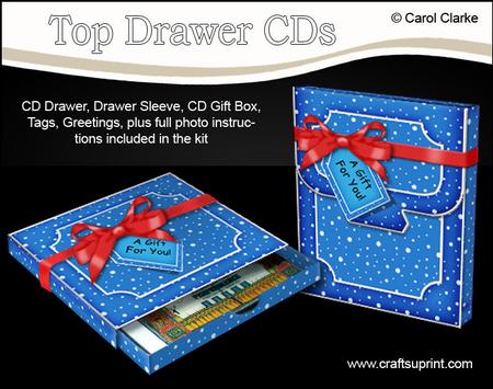 3D Xmas Falling Snow Top Drawer Cds Gift Set Kit