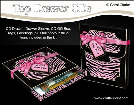3D Zebra Striped Top Drawer Cds Gift Set Kit