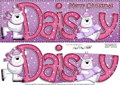 Xmas Large Dl Daisy Quick Card N 3D Decoupage