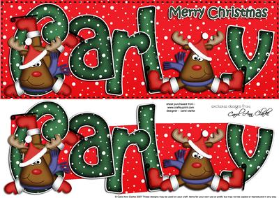 Xmas Large Dl Carly Quick Card N 3D Decoupage