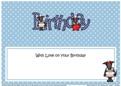 Scottie Dog Birthday Matching Large Dl Insert