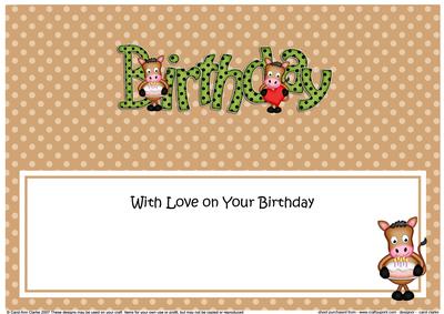 Gigi Horse Birthday Matching Large Dl Insert